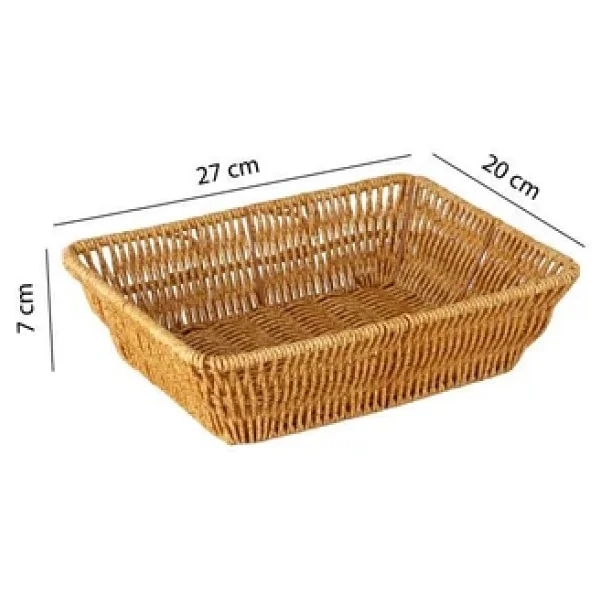 Digithome Dikdörtgen Rattan Mini Ekmek Sepeti - BB6061 - Görsel 5