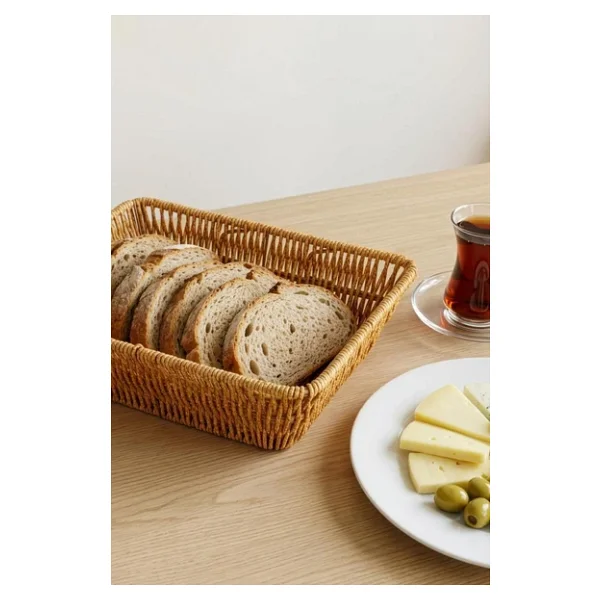 Digithome Dikdörtgen Rattan Mini Ekmek Sepeti - BB6061 - Görsel 3