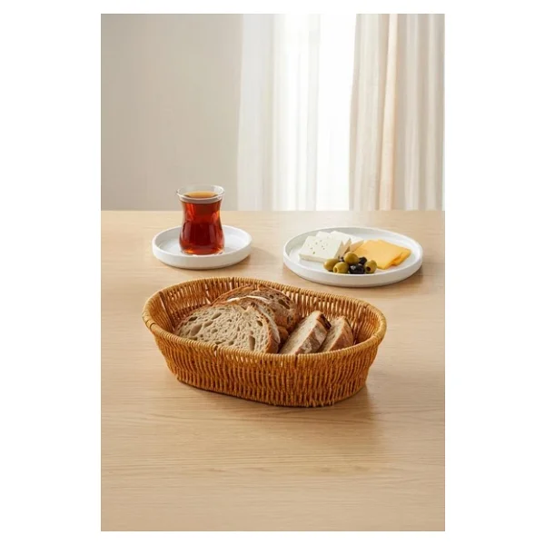 Digithome Oval Rattan Mini Ekmek Sepeti - BB6063 - Görsel 3