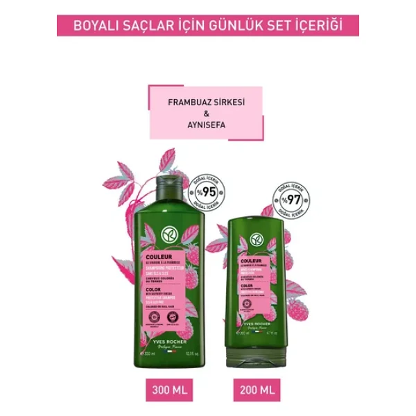 Yves Rocher Boyalı Saçlar Için (COULEUR) Renk Koruyucu Orijinal Boy Şampuan, Saç Kremi Seti - Görsel 5