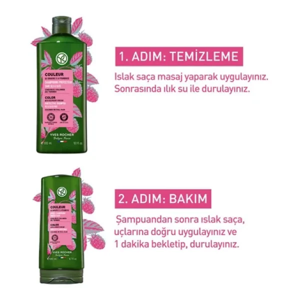 Yves Rocher Boyalı Saçlar Için (COULEUR) Renk Koruyucu Orijinal Boy Şampuan, Saç Kremi Seti - Görsel 6