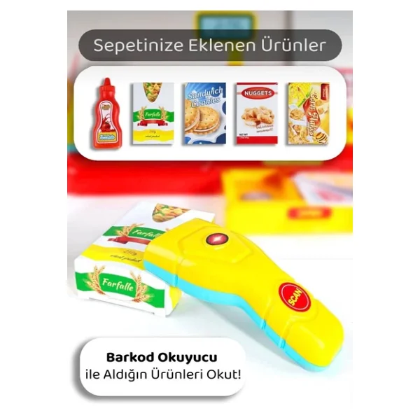 40 Parça Yazar Kasa Küçük Kasiyerler İçin Zengin İçerikli Eğitici Yazar Kasa Oyun Seti - Görsel 5