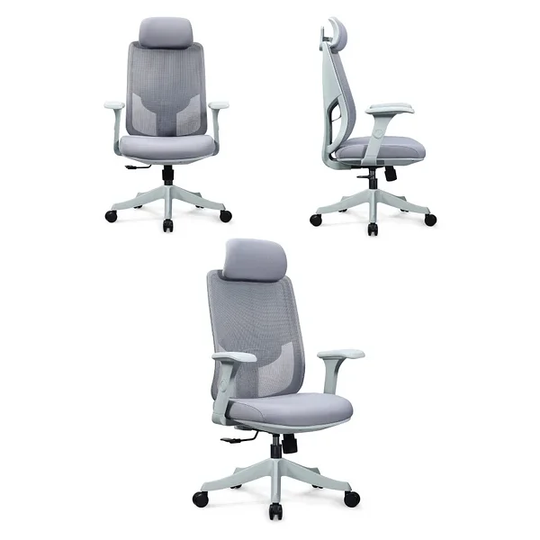 Ofisbazaar Atlas Premium Ergonomik Fileli Yönetici Koltuğu Başlıklı Ofis Ve Çalışma Koltuğu Gri - Görsel 5