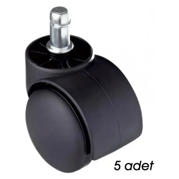 Ofisbazaar Yedek Sandalye Tekerleği 50 mm 5'li Paket Siyah - Görsel 2