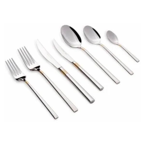 Karaca Elegance Nil 316+ Gold 84 Parça 12 Kişilik Çatal Kaşık Bıçak Takımı - Görsel 3