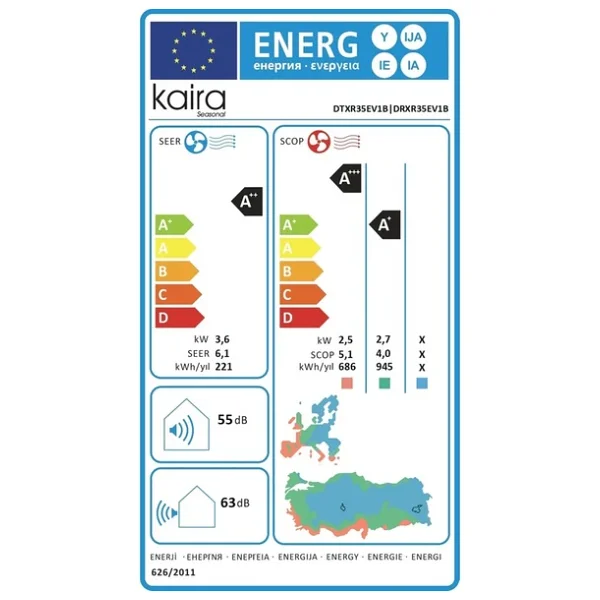 Kaira DTXR35E Wi-Fi 12000 BTU A++ Inverter Duvar Tipi Klima - Görsel 5