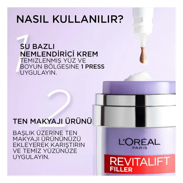 L 'Oreal Paris Revitalift Filler Dolgunlaştırıcı Pressed Jar 50 ml Nemlendirici Krem - Görsel 7