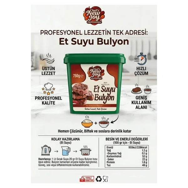Et Suyu Bulyon 750 gr Et Bulyon Toz Bulyon - Görsel 4