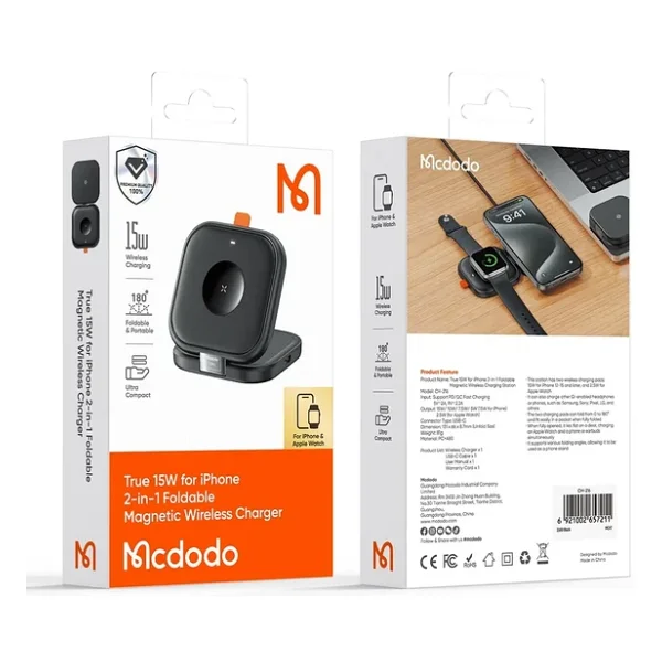 Mcdodo CH-2160 2in1 Kablosuz Hızlı Şarj Aleti - Görsel 5