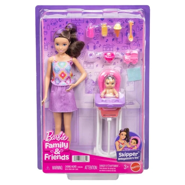 Barbie Bebek Bakıcısı Skipper Mama Sandalyeli Oyun Seti JJB44 - Görsel 6
