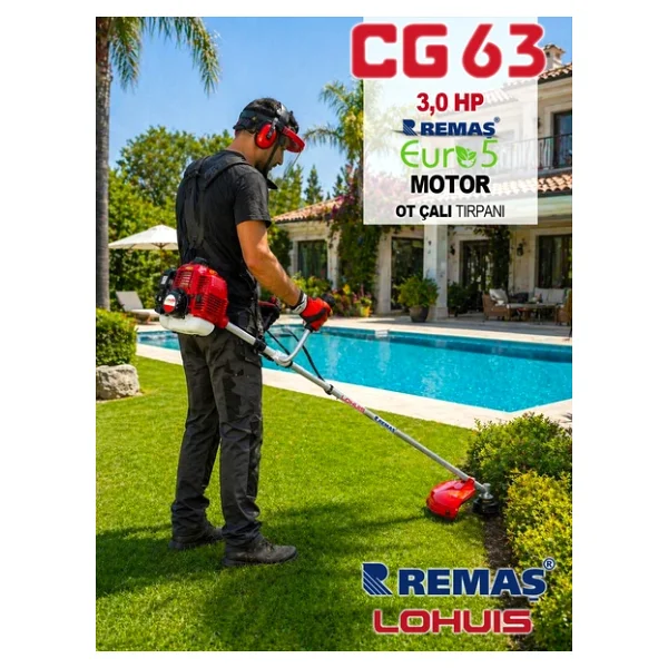 Lohuis Remaş Cg63 Benzinli Motorlu 3 Hp Yan Tırpan Ot Çalı Tırpanı - Görsel 2