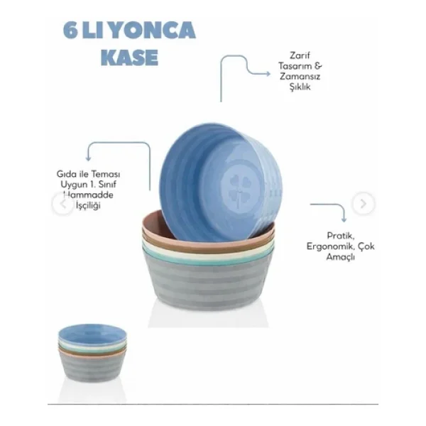 MAKRİ HOME 30 Parça Piknik Seti 6 Kişilik Tabak, Kase, Bardak, Kaşık, Çatal, Plastik - Görsel 4