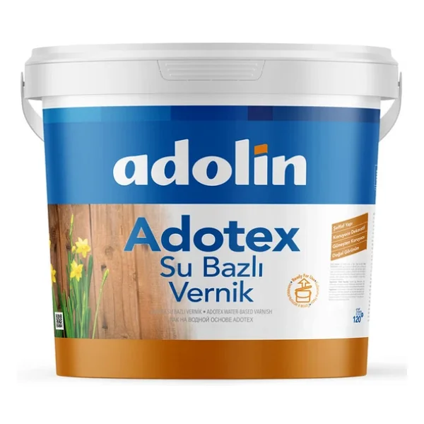 Adolin Adotex Su Bazlı Kokusuz Vernik Ahşap Ve Hobi Verniği Parlak Şeffaf 2,5 Lt - Görsel 2