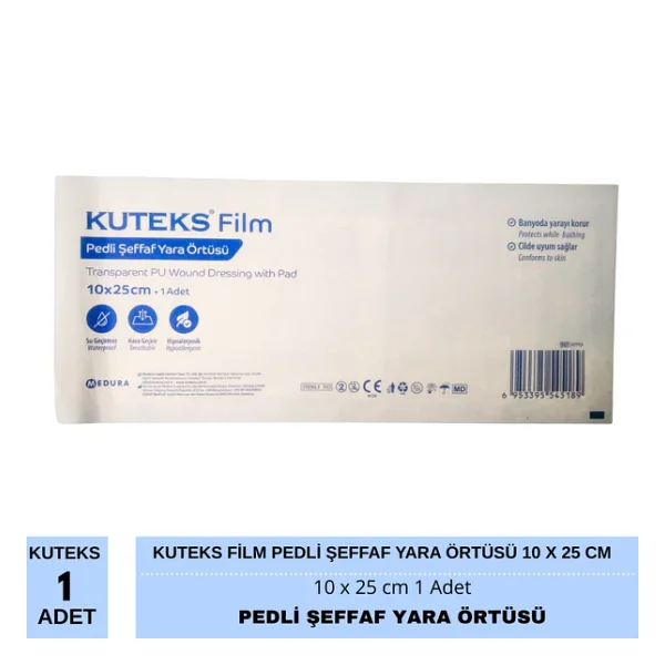 Kuteks Film Pedli Şeffaf 10x35 cm Yara Örtüsü - Görsel 2