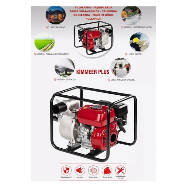 KİMMEER PLUS Profesyonel 3 İnç Benzinli Su Pompası Motoru - Görsel 3