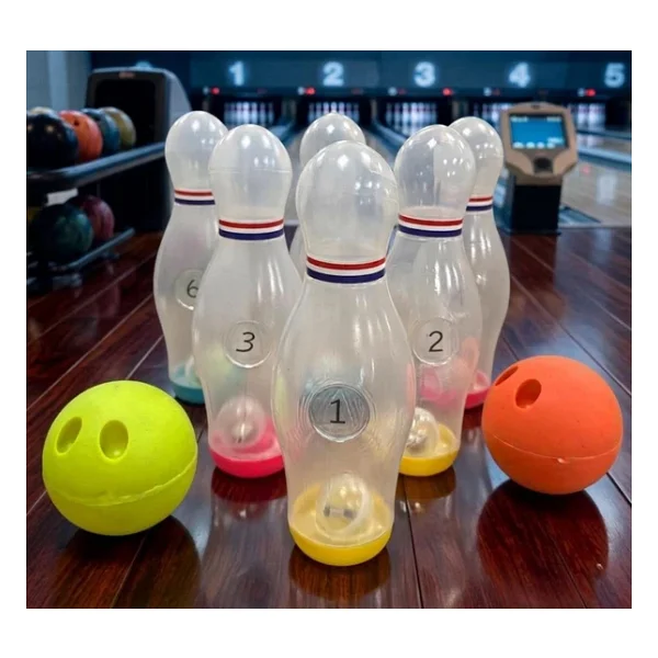 8 Parçalı Şeffaf Işıklı Ve Sesli 6'Lı Labutlu 2 Toplu Taşıma Çantalı Oyuncak Bowling Seti - Görsel 4