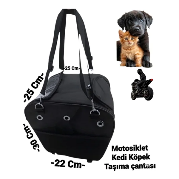 Kedi Köpek Taşıma Motosiklet Çantası - Görsel 3
