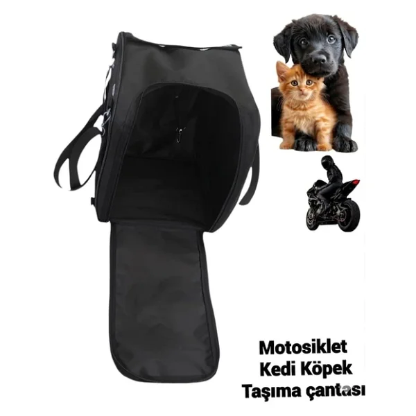 Kedi Köpek Taşıma Motosiklet Çantası - Görsel 2