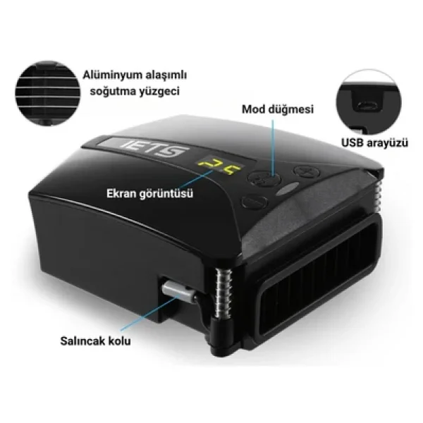 MultiZone 5000RPM Dijital Ekranlı Vakumlu Notebook Soğutucu Ayarlanabilir Fanlı Laptop - Görsel 7