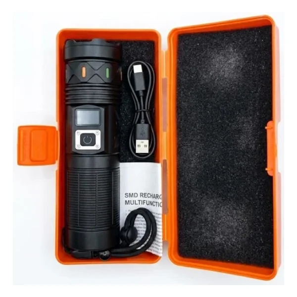 3000 Lümen Şarjlı Projektör El Feneri 30W Zoomlu Çok Güçlü Aydınlatma 6000 Mah Powerbank Özellikli Özel Kutulu-6000 - Görsel 10