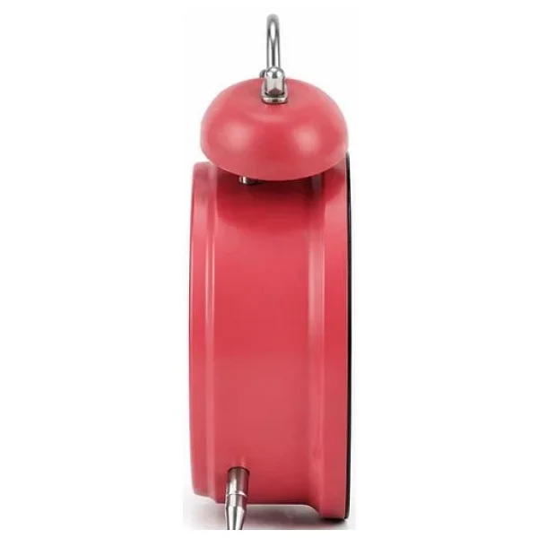 Valkyrie Retro Metal Çalar Saat - Sessiz Akıcı Mekanizma, Gece Lambalı, Renkli Kadranlı Masa Saati Kırmızı - Görsel 4