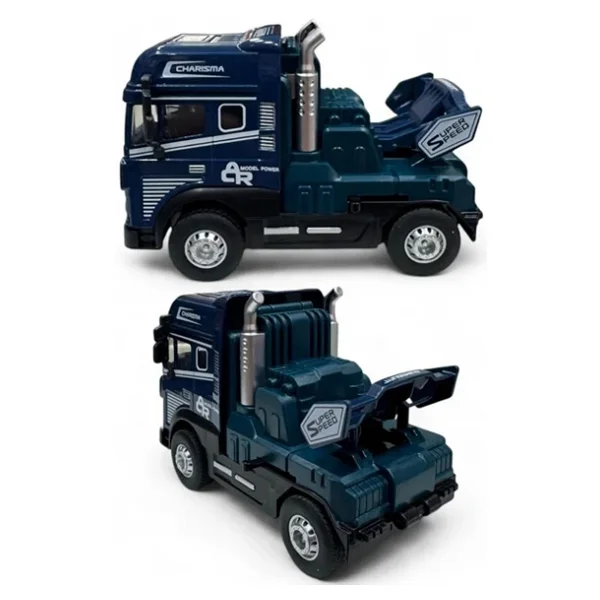 Işıklı Sesli Sürtmeli Çekici Kamyon Die-Cast Oyuncak Araba 15 Cm - Görsel 3