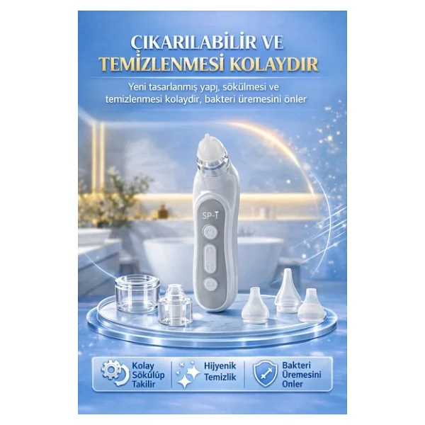 Babyforce H-031 Kendini Temizleyen Bebek Burun Aspiratörü 0-12 Yaş Işıklı Müzikli Şarjlı - Görsel 7
