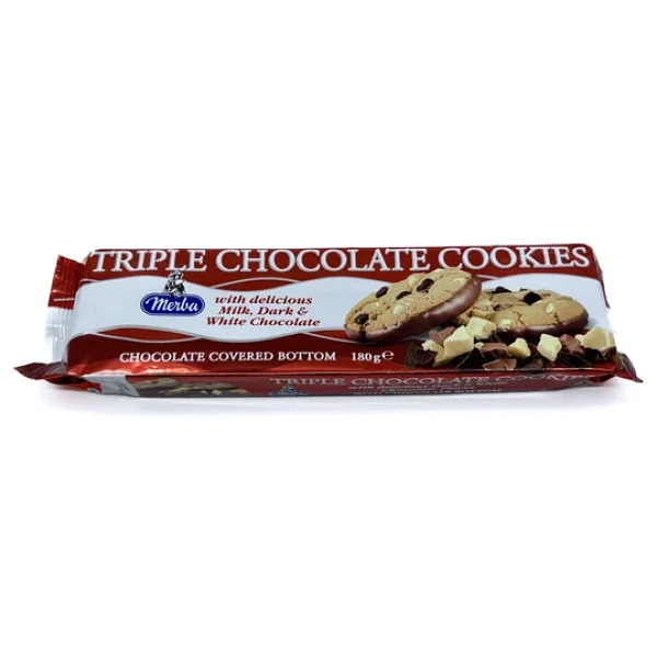 Merba Triple Chocolate Cookies 180 gr - Görsel 2