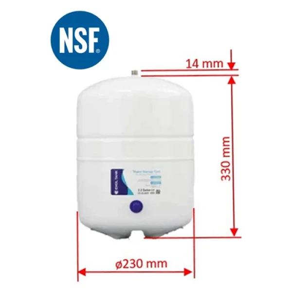 AQUA BELLA Ekol Tank 2,2 Galon 8 LT NSF Onaylı Çelik Tank - Görsel 2