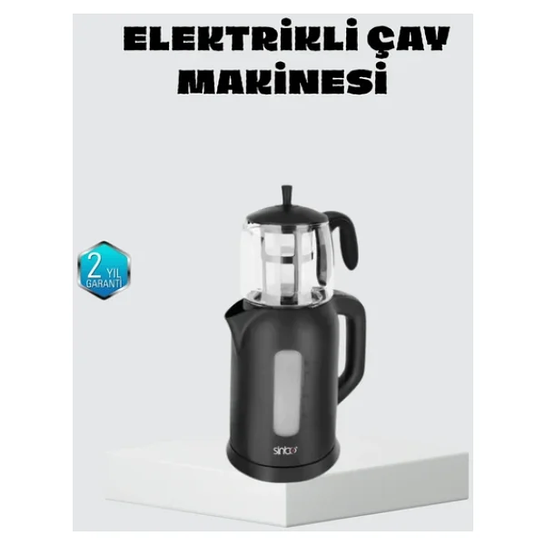 Sinbo Elektrikli Çay Makinesi 1.7 L Su Isıtıcı Cam Demlikli Güvenli Kullanım - Görsel 6