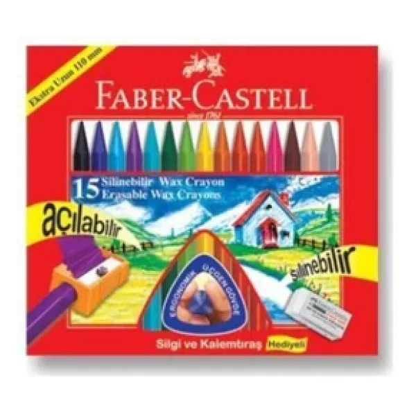 Faber-Castell Silinebilir 15'li Mum Boya - Görsel 9