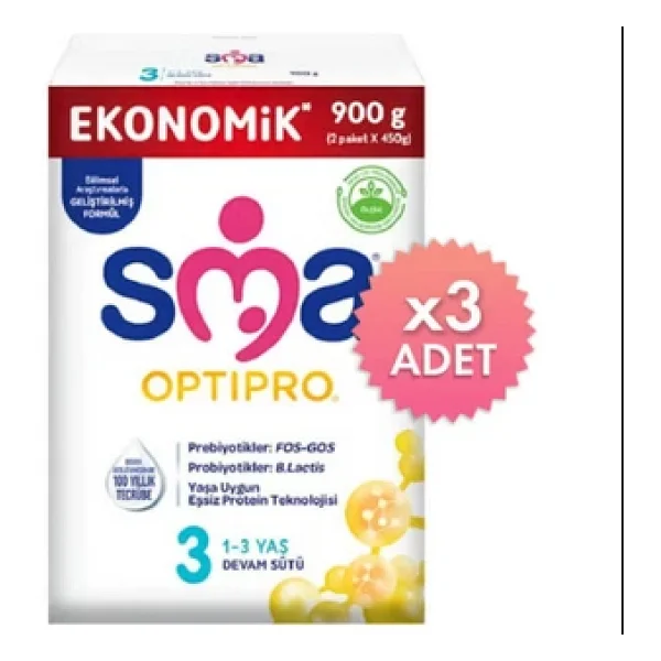 SMA Optipro 3 Probiyotik Devam Sütü 900 gr 3 Adet - Görsel 5