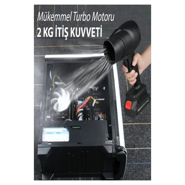 Şarjlı Hava Üfleyici Çok Güçlü Jet Turbo Fan 48V 4000mAh 2KG İtiş Güçlü Taşınabilir Hava Üfleme Makinası - Görsel 8