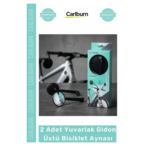 #Ayna 360 Derece Dönebilen Geniş Açılı Konveks 2 Adet Yuvarlak Gidon Üstü Bisiklet Aynası - Görsel 5
