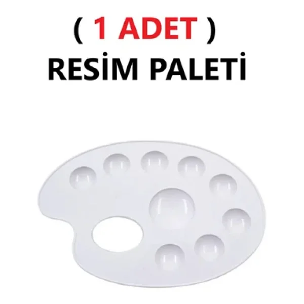 TİFOYS Resim Boya Paleti - Plastik Palet, Okul Ressam Paleti - 20 cm - 9 Göz - Görsel 3