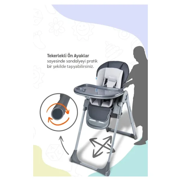 Baby Care Flex Lüks Mama Sandalyesi Yeşil - Görsel 2