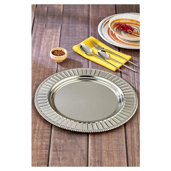 Cooker Gümüş Renk Metal Supla 33 Cm - Görsel 2
