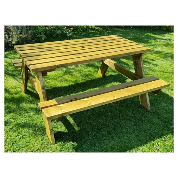 Iahşap Bank Ahşap Yemek Masası Piknik Masası 70X150 cm - Görsel 4