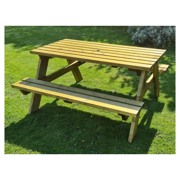 Iahşap Bank Ahşap Yemek Masası Piknik Masası 70X150 cm - Görsel 6