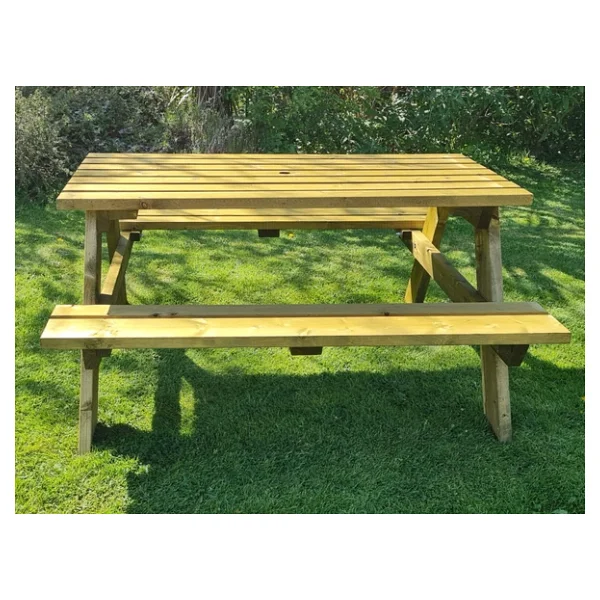 Iahşap Bank Ahşap Yemek Masası Piknik Masası 70X150 cm - Görsel 3