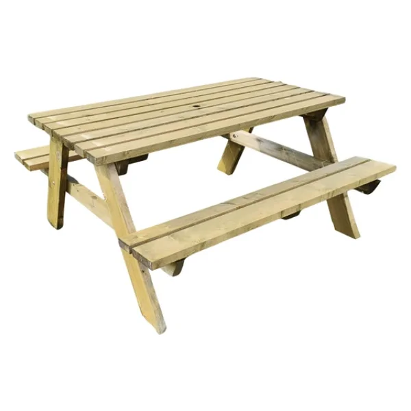 Iahşap Bank Ahşap Yemek Masası Piknik Masası 70X150 cm - Görsel 2