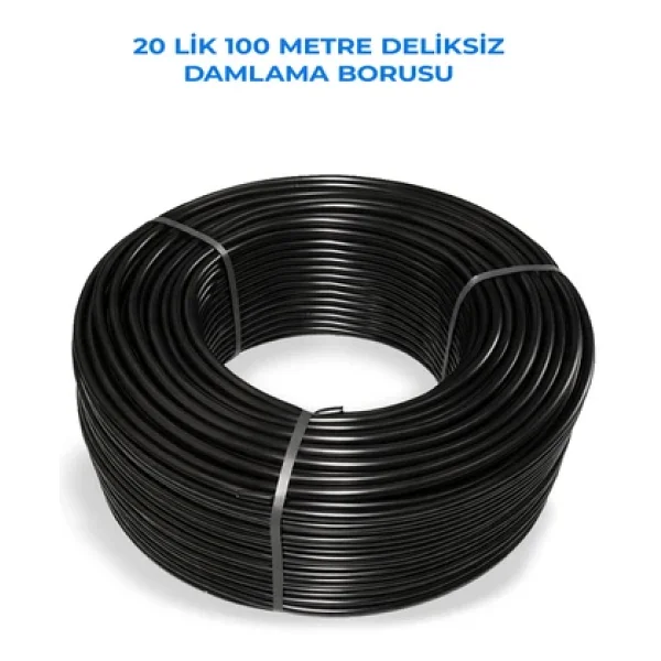 20 'Lik 100 Metre Deliksiz Damlama Hortumu Basınca Dayanıklı Bahçe Sulama (Damlama Delici Hediyeli) - Görsel 2