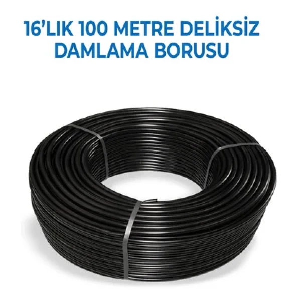 16 'Lık 100 Metre Deliksiz Damlama Hortumu Basınca Dayanıklı Bahçe Sulama (Damlama Delici Hediyeli) - Görsel 3