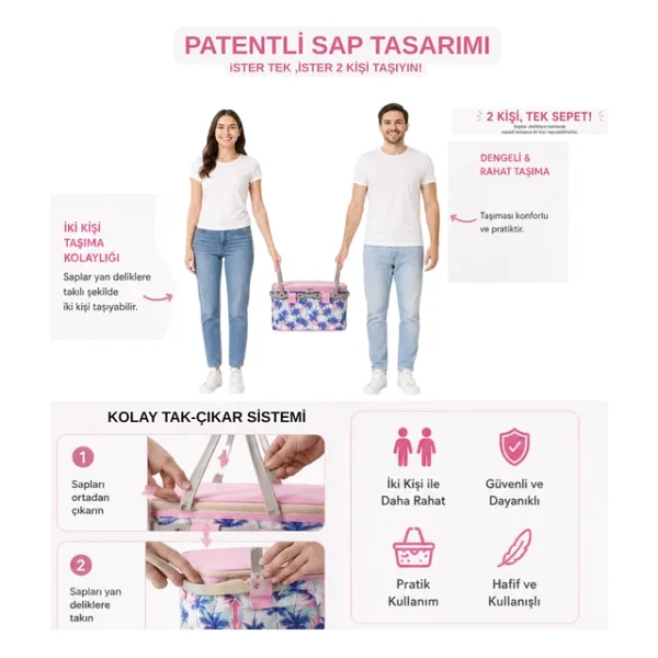 25 Lt Piknik Sepeti ( 1072 PİCNİC BAG ) - Görsel 2