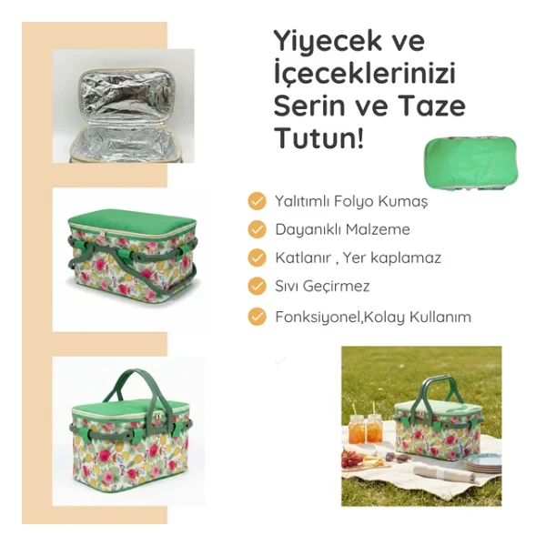 25 Lt Piknik Sepeti ( 1072 PİCNİC BAG ) - Görsel 3
