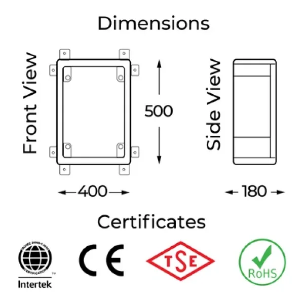 Sebox 350x500x190 Plastik Elektrik Pano Kutusu (35X50X19 CM ABS Kapak) - Görsel 3