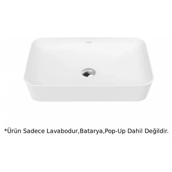Creavit UL060 Ultra Dikdörtgen Çanak Lavabo 60 cm - Beyaz - Görsel 5