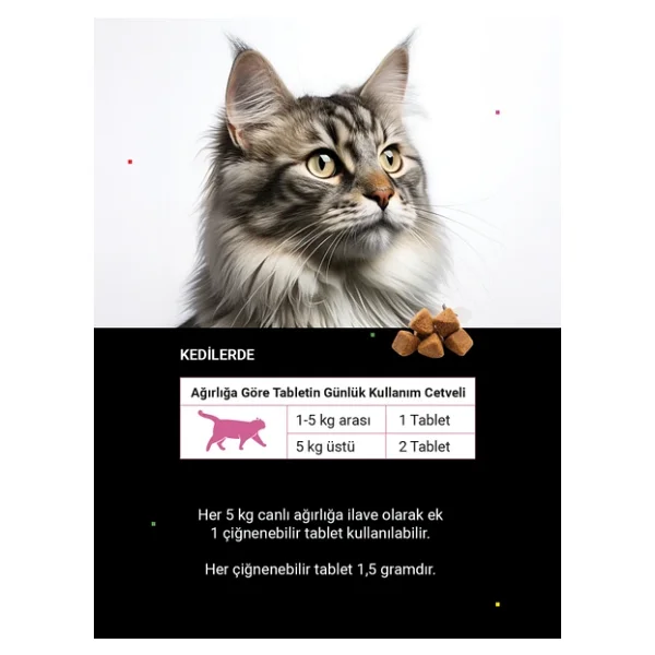 Cutepet Flex Kedi Eklem ve Kemik Sağlığı Tableti 60 Adet - Glukozamin Kondroitin MSM Destekli - Görsel 2