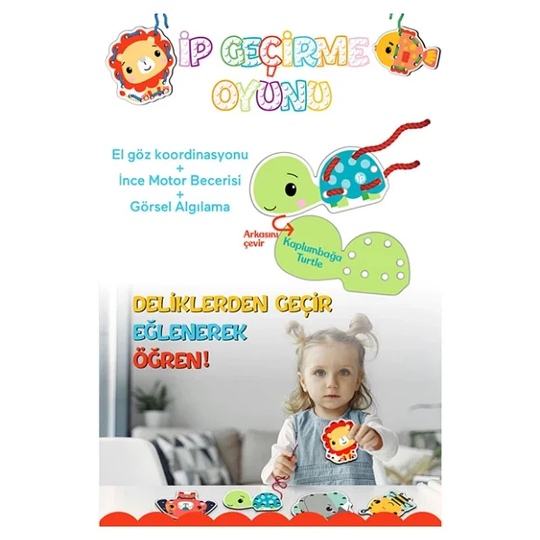 Fisher-Price Fisher Price İp Geçirme Oyunu Lacing Game - Görsel 7