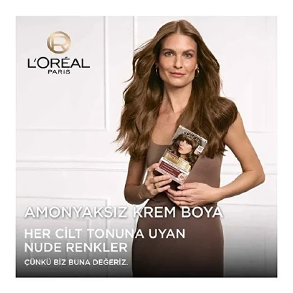 4 Adet Loreal Excellence Creme Nude Renkler Saç Boyası 6U Koyu Kumral - Görsel 5